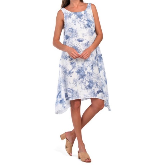 Shoes - Blue and White Sleeveless Dress